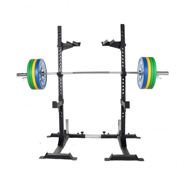 Rack pentru genuflexiuni incluzând set de haltere olimpice profesionale de 140 kg