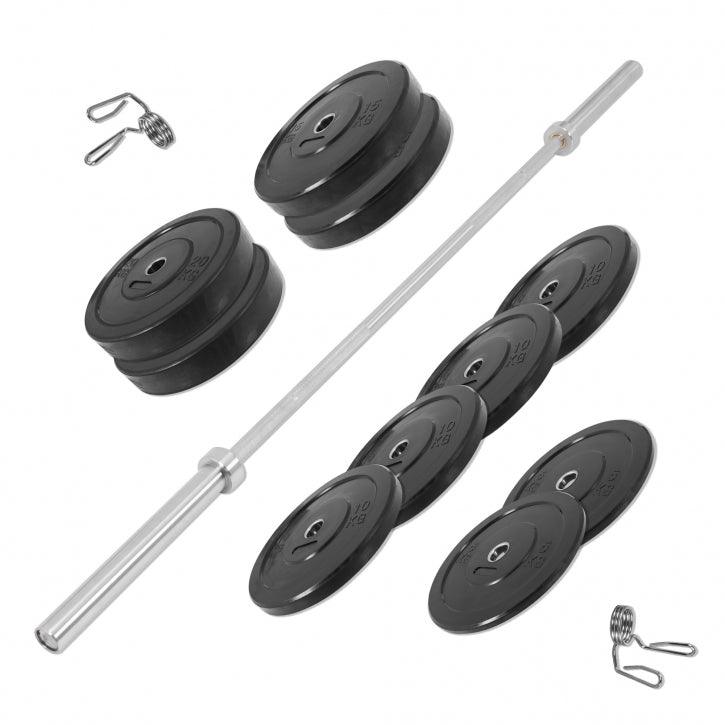 Set de haltere olimpice cu discuri de protecție 140 kg