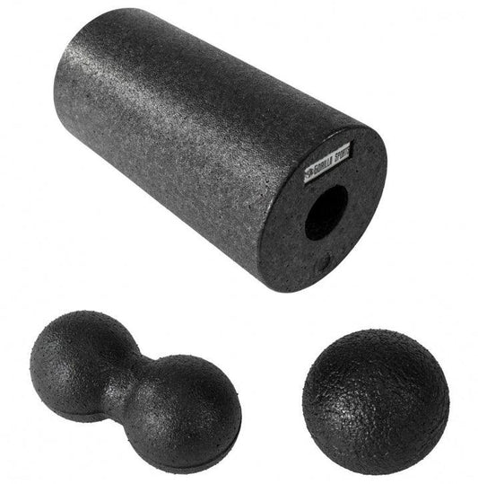 Set de antrenament fascial, set de 3 piese, incluzând rolă fascială, minge fascială și minge Duo