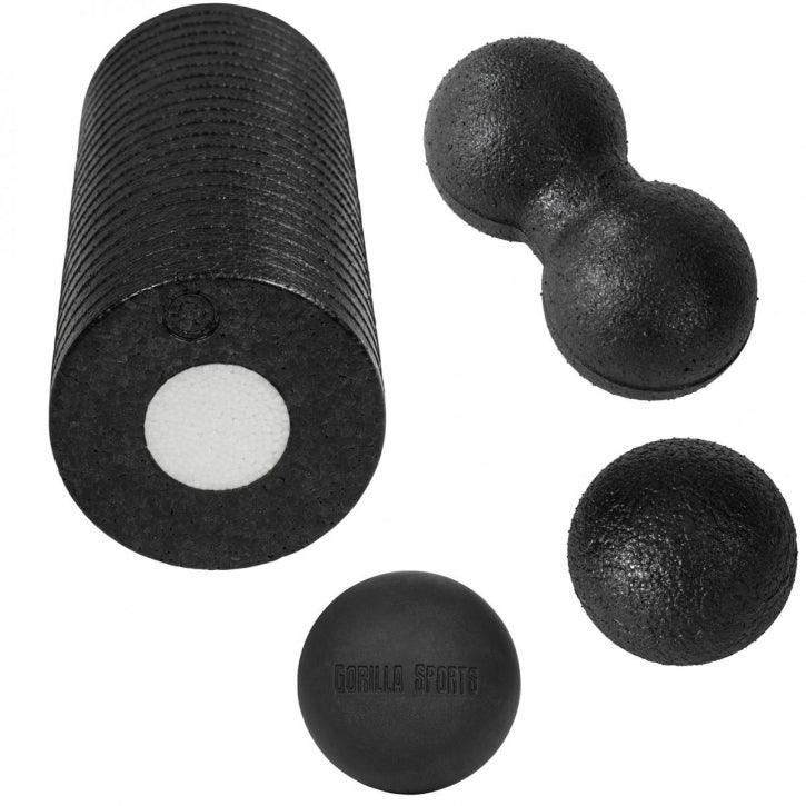 Set de antrenament fascial, set de 3 piese, incluzând rolă fascială, minge fascială și minge Duo