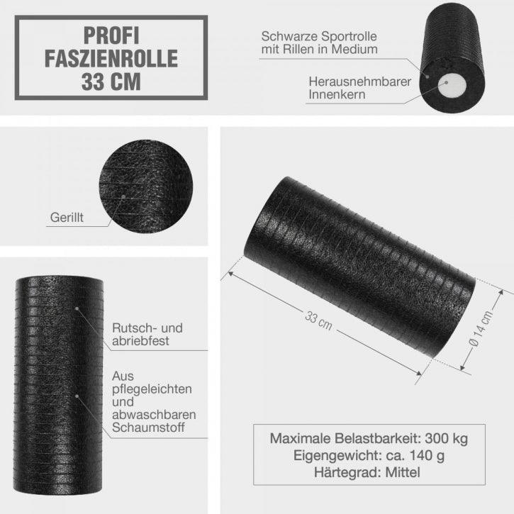 Set de antrenament fascial, set de 3 piese, incluzând rolă fascială, minge fascială și minge Duo
