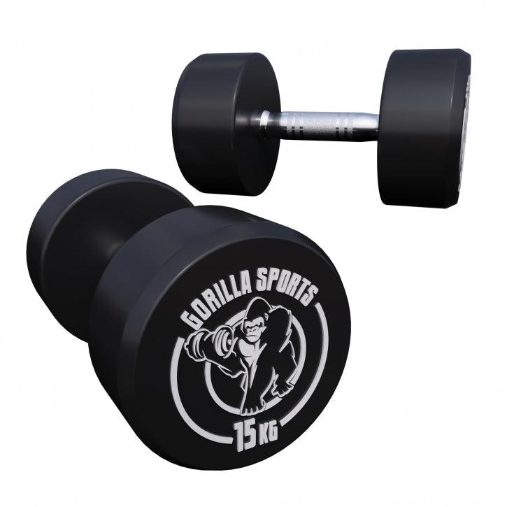Set de gantere din cauciuc 90 kg, inclusiv suport