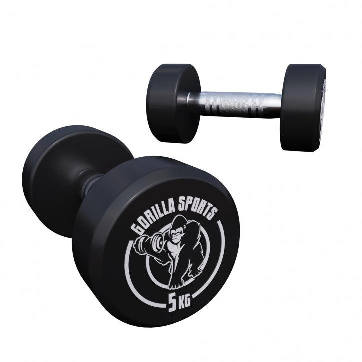 Set de gantere din cauciuc 90 kg, inclusiv suport