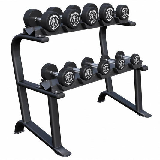 Set de gantere din cauciuc 90 kg, inclusiv suport