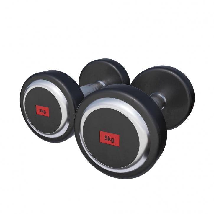 Set de gantere din cauciuc 90 kg, inclusiv suport