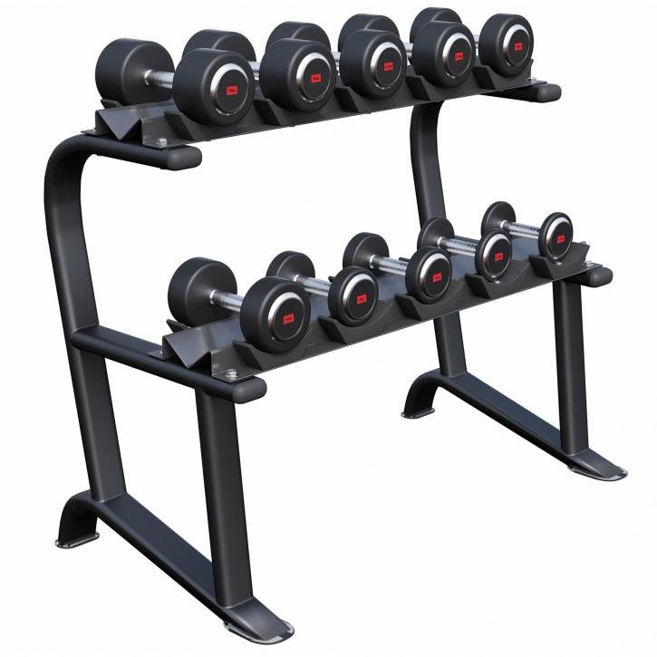 Set de gantere din cauciuc 90 kg, inclusiv suport