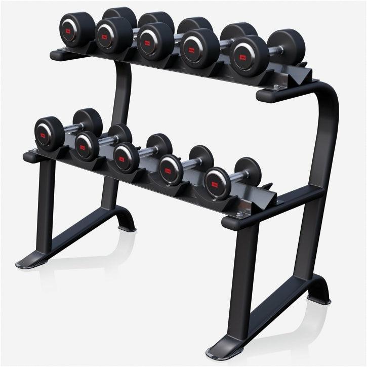Set de gantere din cauciuc 90 kg, inclusiv suport