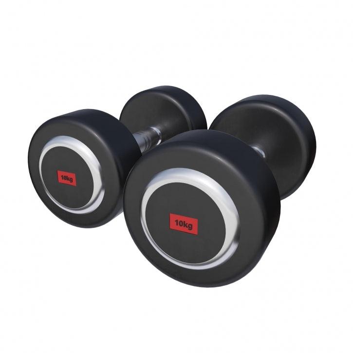 Set de gantere din cauciuc 90 kg, inclusiv suport