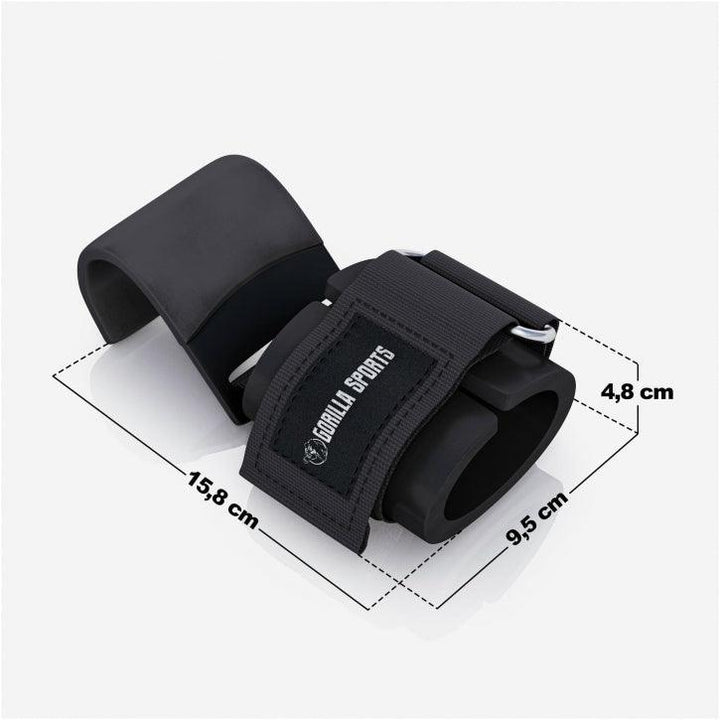 Ajutoare de ridicari cu carlige, negru - Gorilla Sports Ro