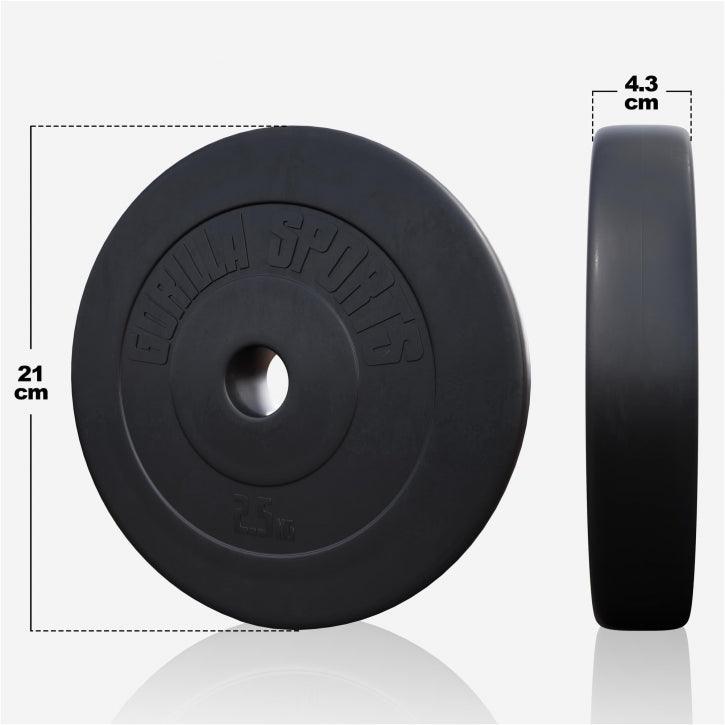 Set de haltere din plastic 60 - 130 kg cu închizători în formă de stea