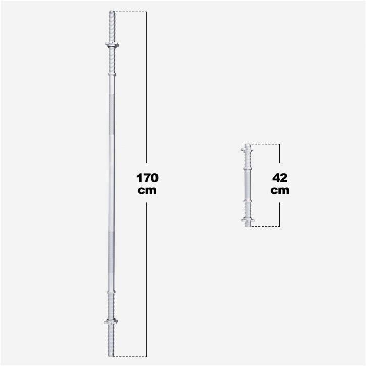 Set de haltere din plastic 60 - 130 kg cu închizători în formă de stea
