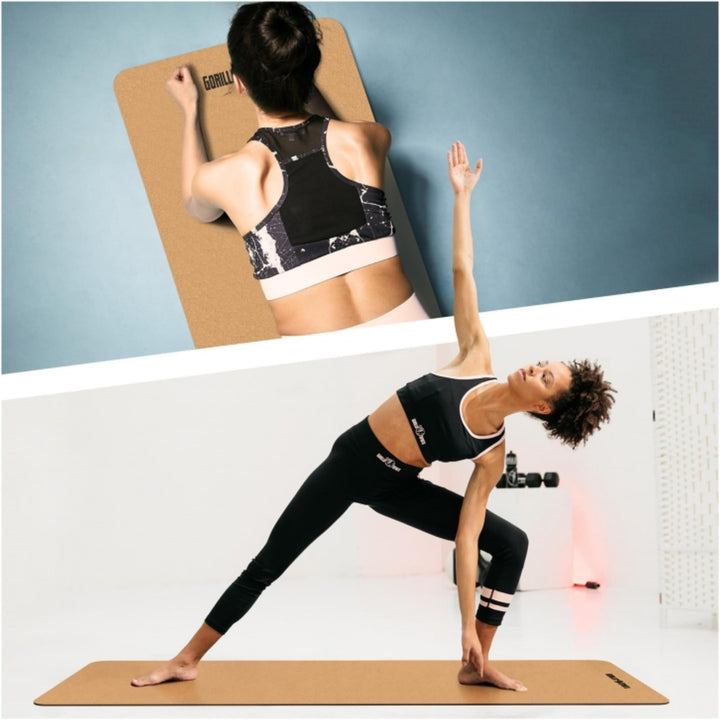 Covoraș de yoga din plută 183 x 61 x 0,5 cm - Gorilla Sports Ro
