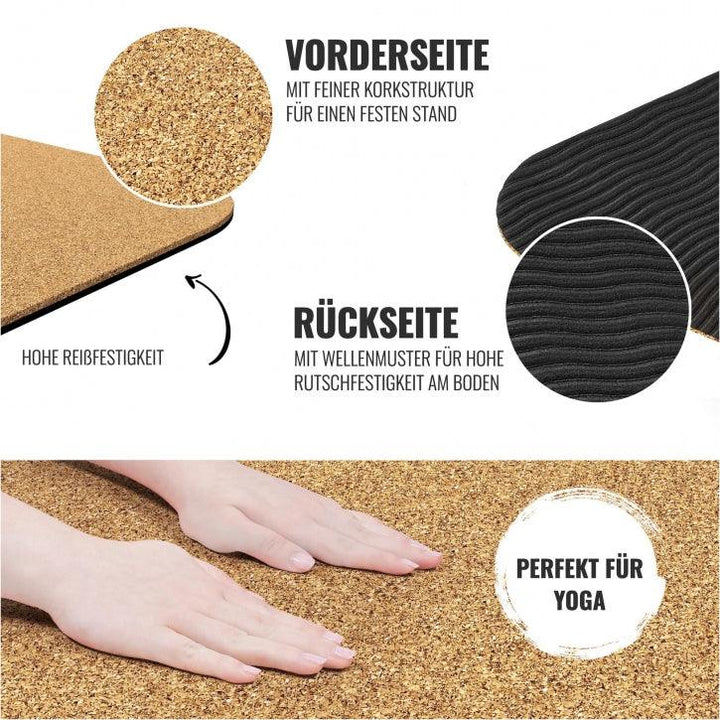 Covoraș de yoga din plută 183 x 61 x 0,5 cm - Gorilla Sports Ro