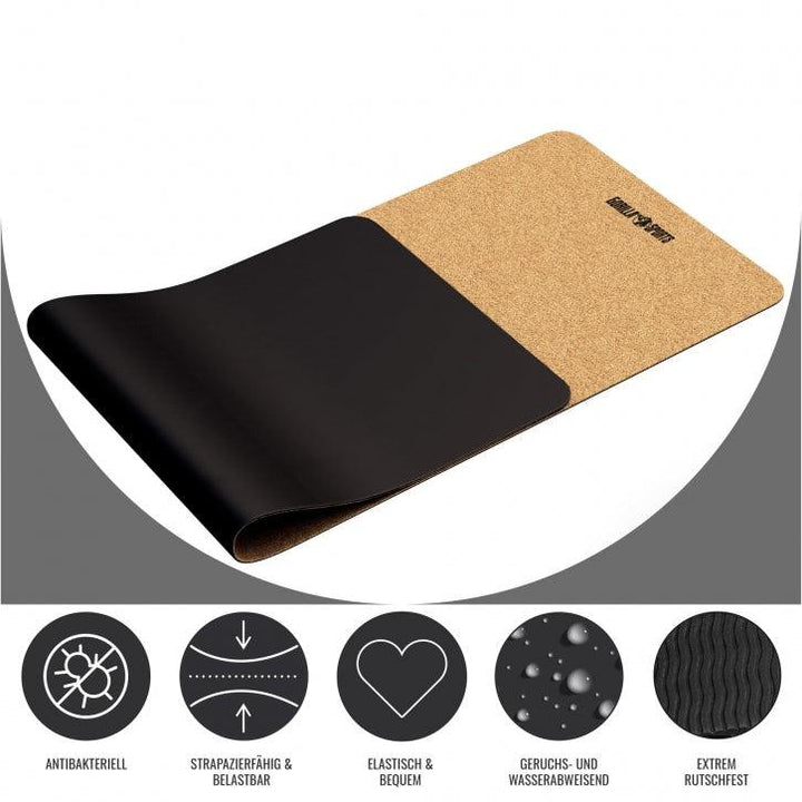 Covoraș de yoga din plută 183 x 61 x 0,5 cm - Gorilla Sports Ro