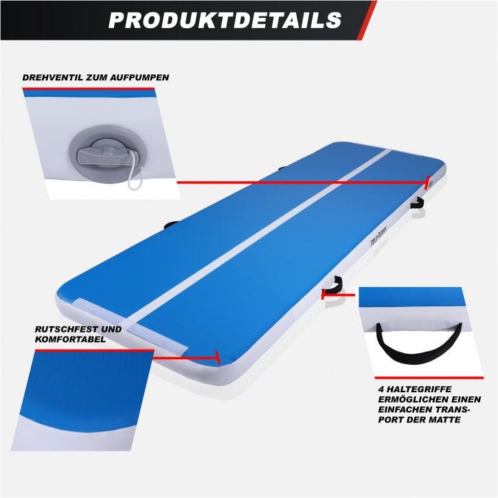Saltea de gimnastică AirTrack cu grosimea de 10 cm și lungimea de 3 - 5 m