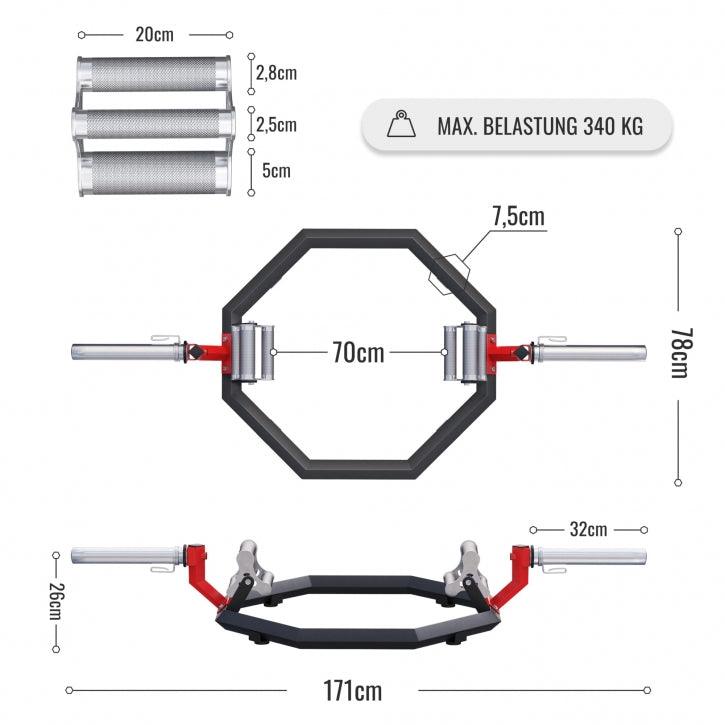 Trap Bar Multi Grip Olympia cu închizători