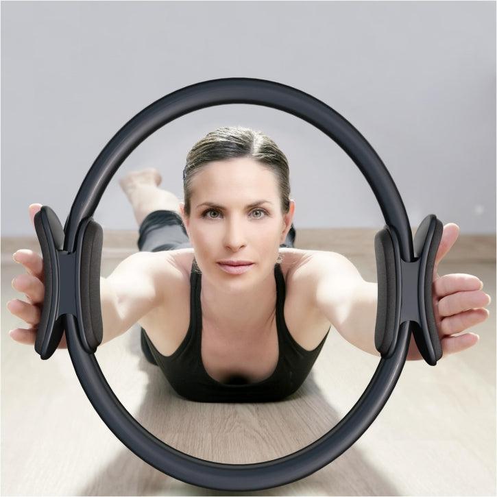 Inel Pilates antiderapant 36 cm, incluzând instrucțiuni și geantă de transport