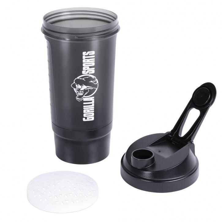 Shaker pentru proteine cu compartiment pentru pulbere 500 ml