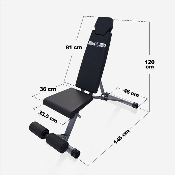 Bancă reglabilă pe înclinație și pliabilă - Gorilla Sports Ro
