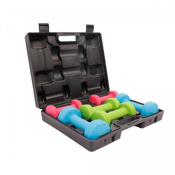 Set de gantere Aerobic 12 kg, inclusiv geantă