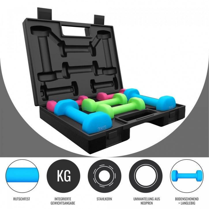 Set de gantere Aerobic 12 kg, inclusiv geantă