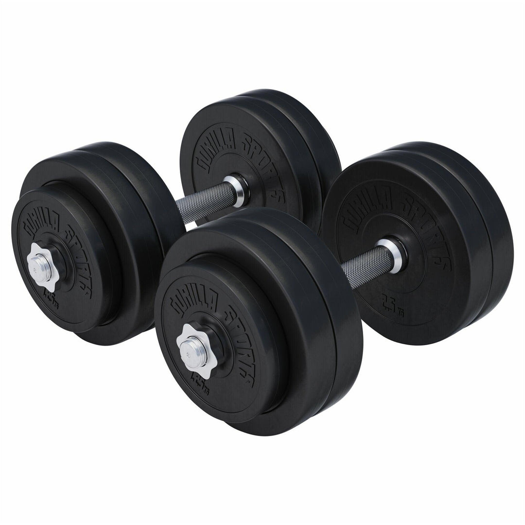 Set gantere reglabile 20 kg cu discuri din ciment - Gorilla Sports Ro