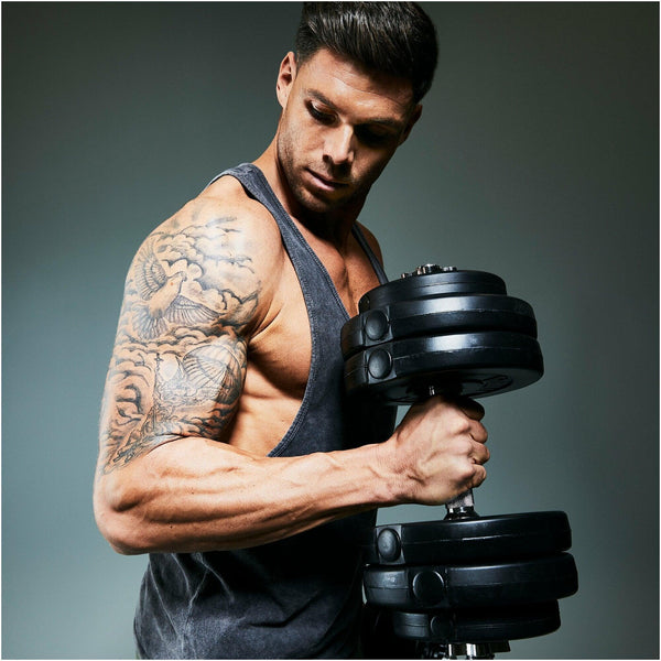 Set gantere cu discuri din ciment 30 kg - 30/31 mm - Gorilla Sports Ro