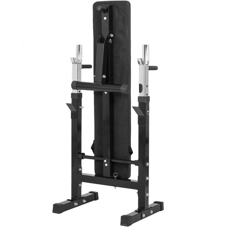 Bancă de haltere cu raft inclus, set de haltere lungi Gripper 100 kg