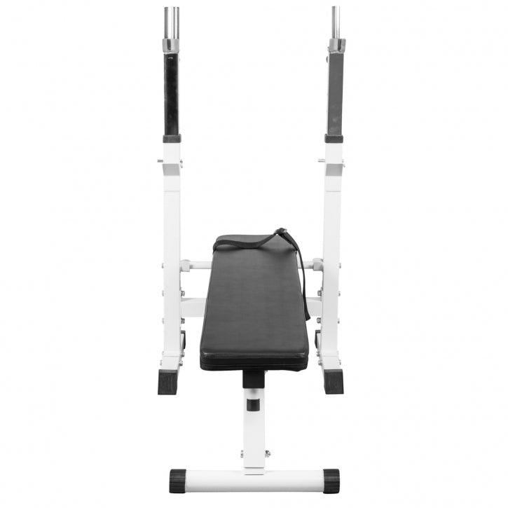 Bancă de haltere cu raft inclus, set de haltere lungi Gripper 100 kg