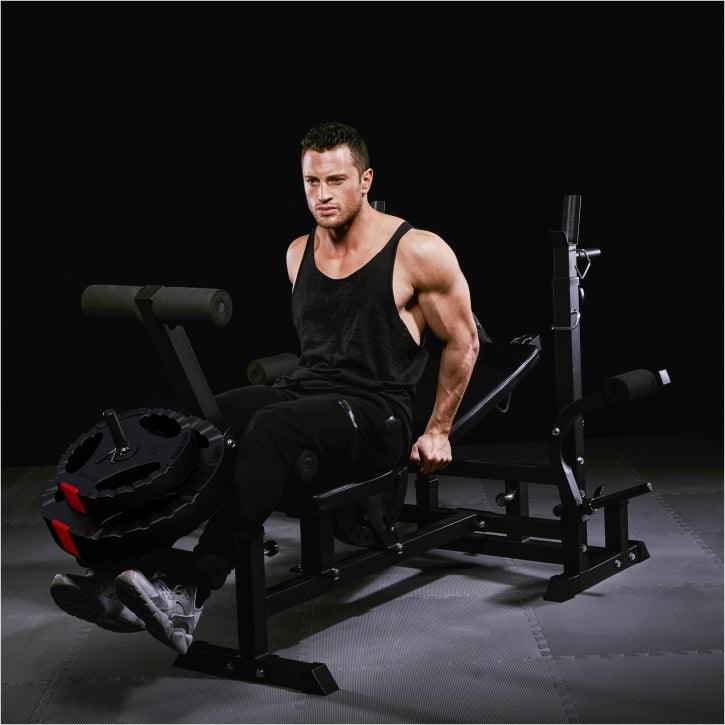 Stație de forță Universal incl., set de haltere cu mâner din plastic 100 kg