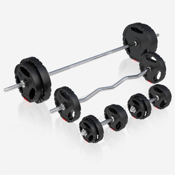 Stație de forță Universal incl., set de haltere cu mâner din plastic 100 kg
