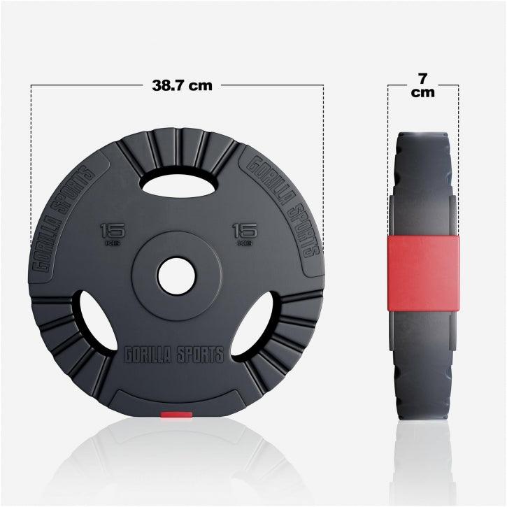 Disc de halteră din plastic Gripper Olympia 1,25 - 15 kg