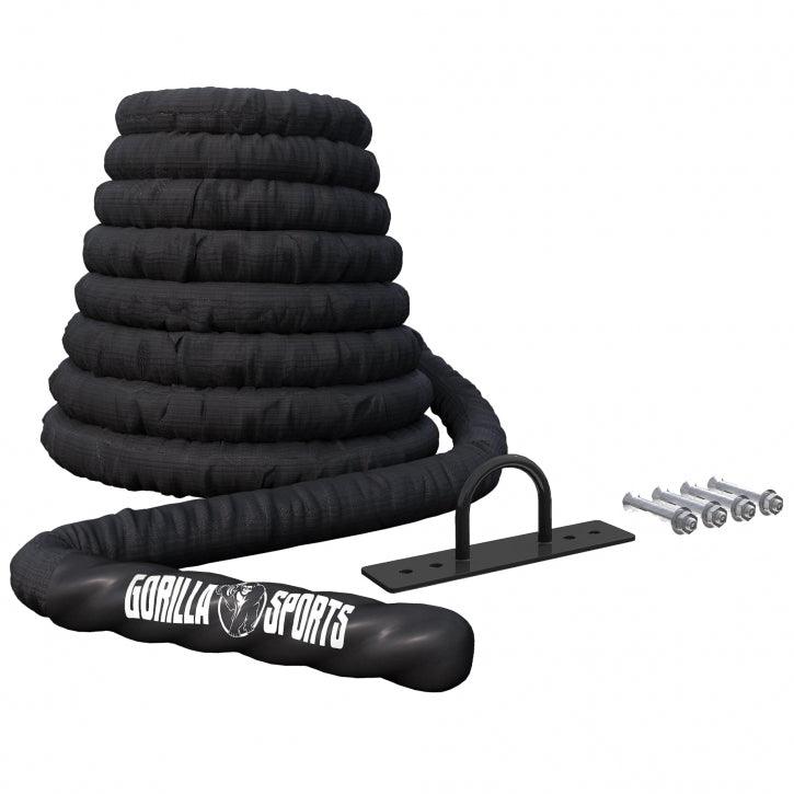 Battle Rope din nailon cu suport de perete inclus, 1,5-2 inch grosime, 30-40 feet lungime - US EDITION