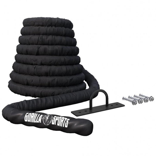Battle Rope din nailon cu suport de perete inclus, 1,5-2 inch grosime, 30-40 feet lungime - US EDITION