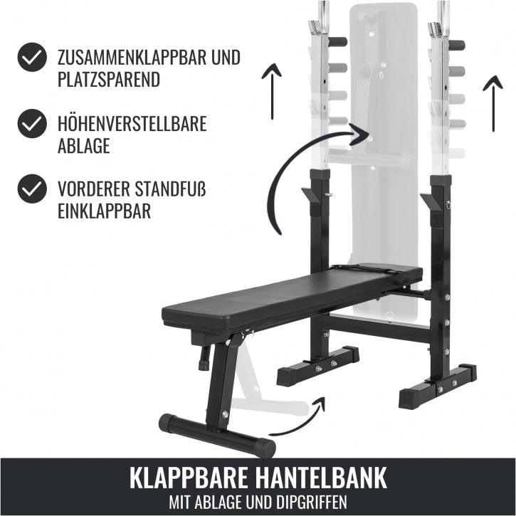 Set complet banc de haltere cu raft 100 kg