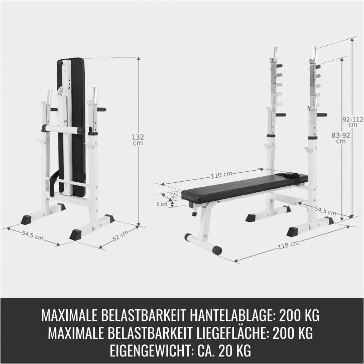 Set complet banc de haltere cu raft 100 kg