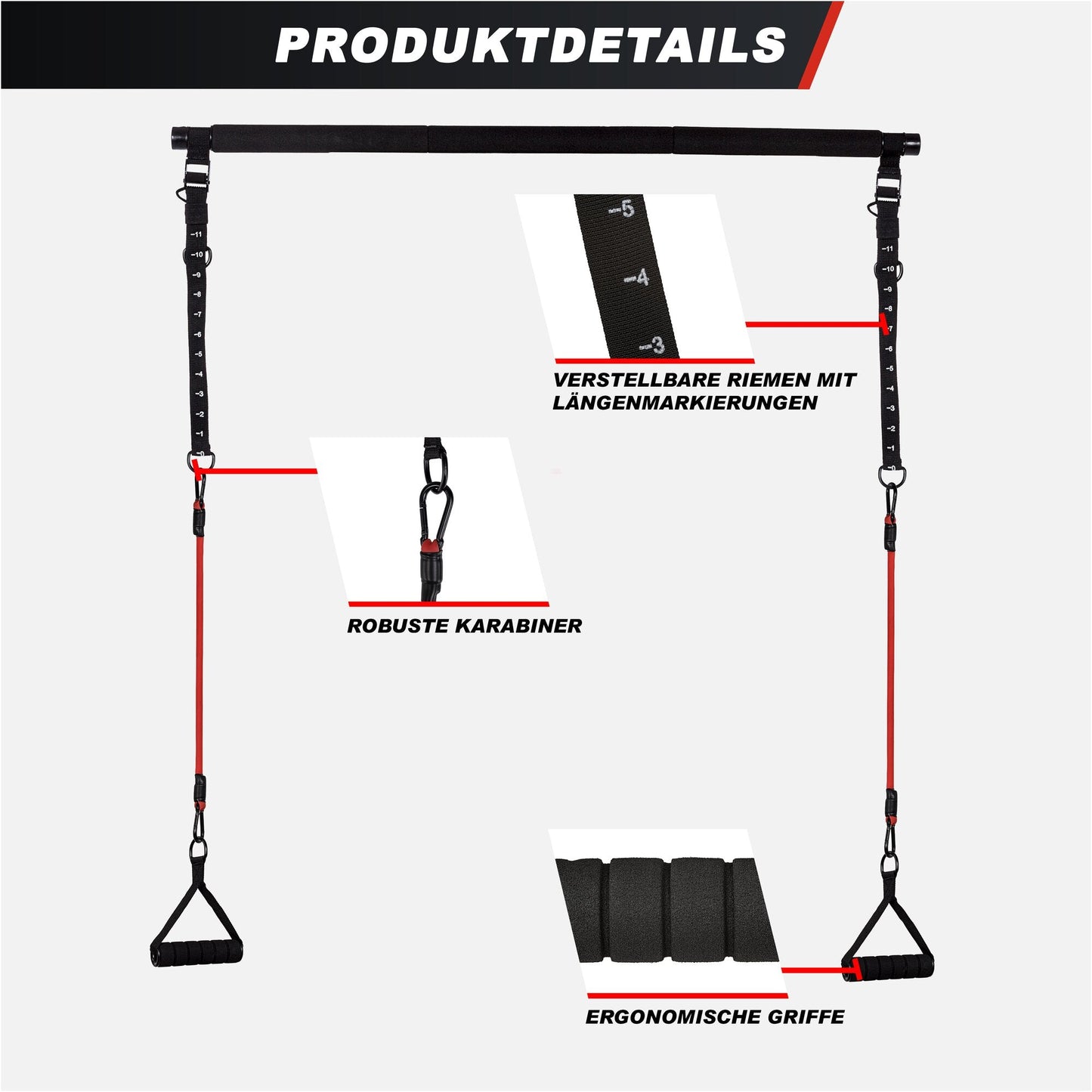 Set Pilates incluzând bară și benzi de rezistență