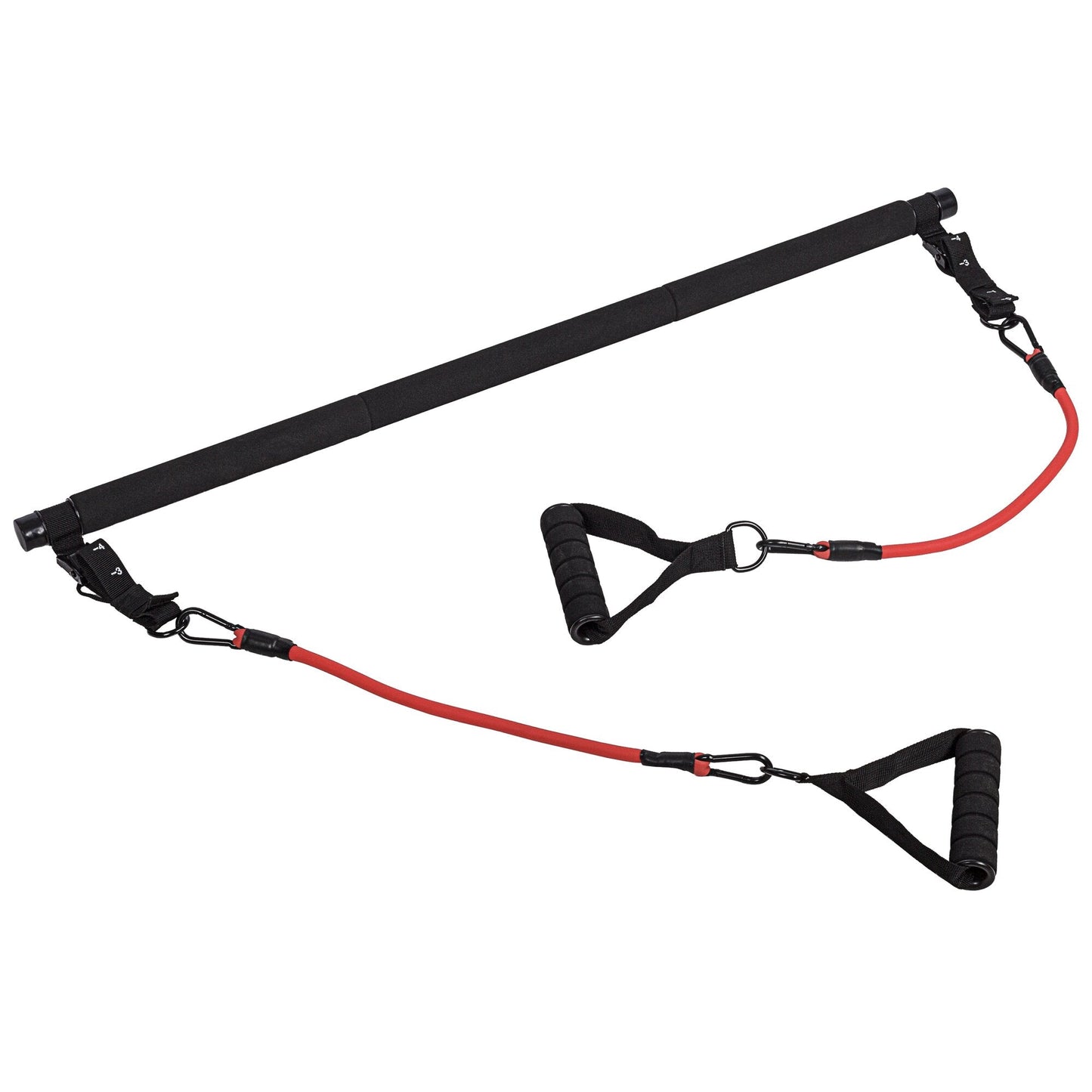 Set Pilates incluzând bară și benzi de rezistență