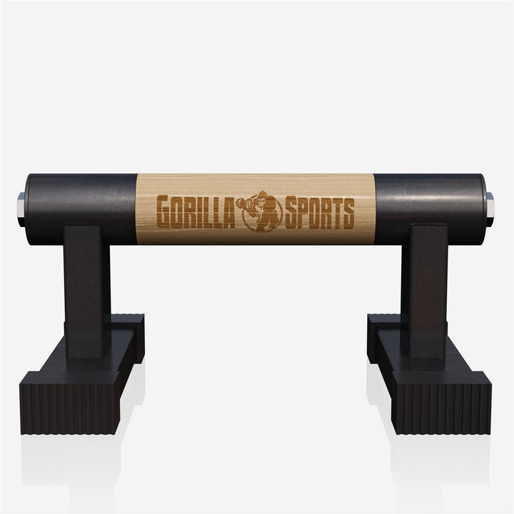 Set de 2 manere push-up din lemn si otel, Gorilla Sports