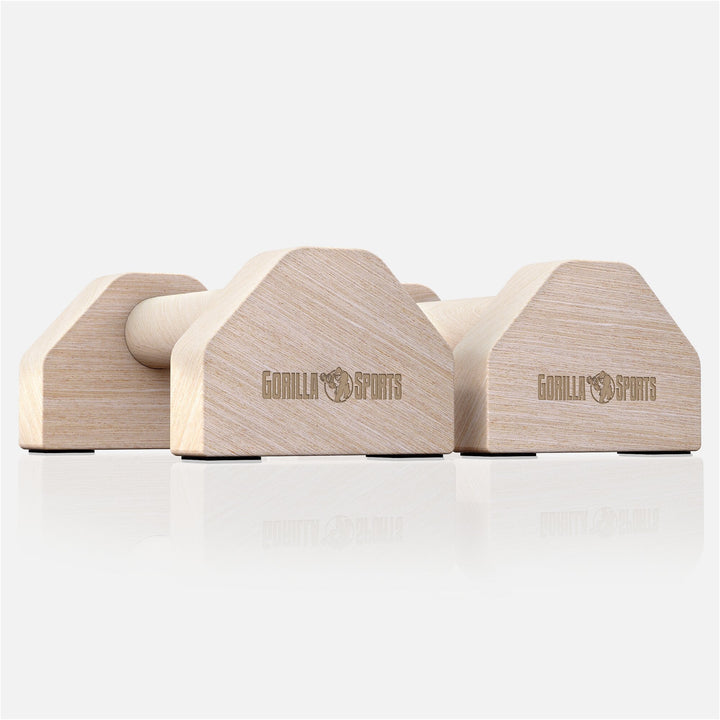 Set de 2 manere push-up din lemn, Gorilla Sports