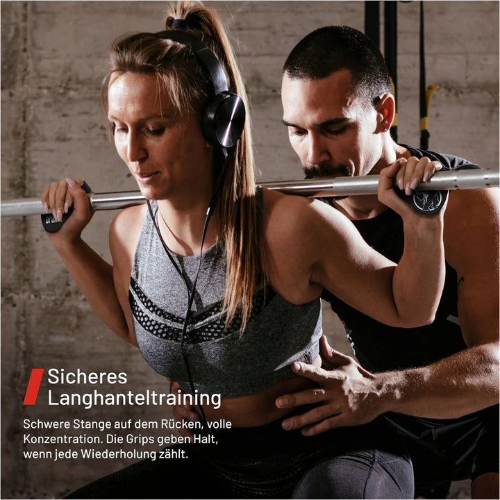 Set 2 Pad-uri Fitness cu Silicon, Gorilla Sports, Marime Universala, Negru