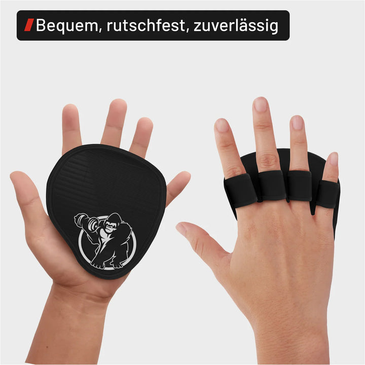 Set 2 Pad-uri Fitness cu Silicon, Gorilla Sports, Marime Universala, Negru