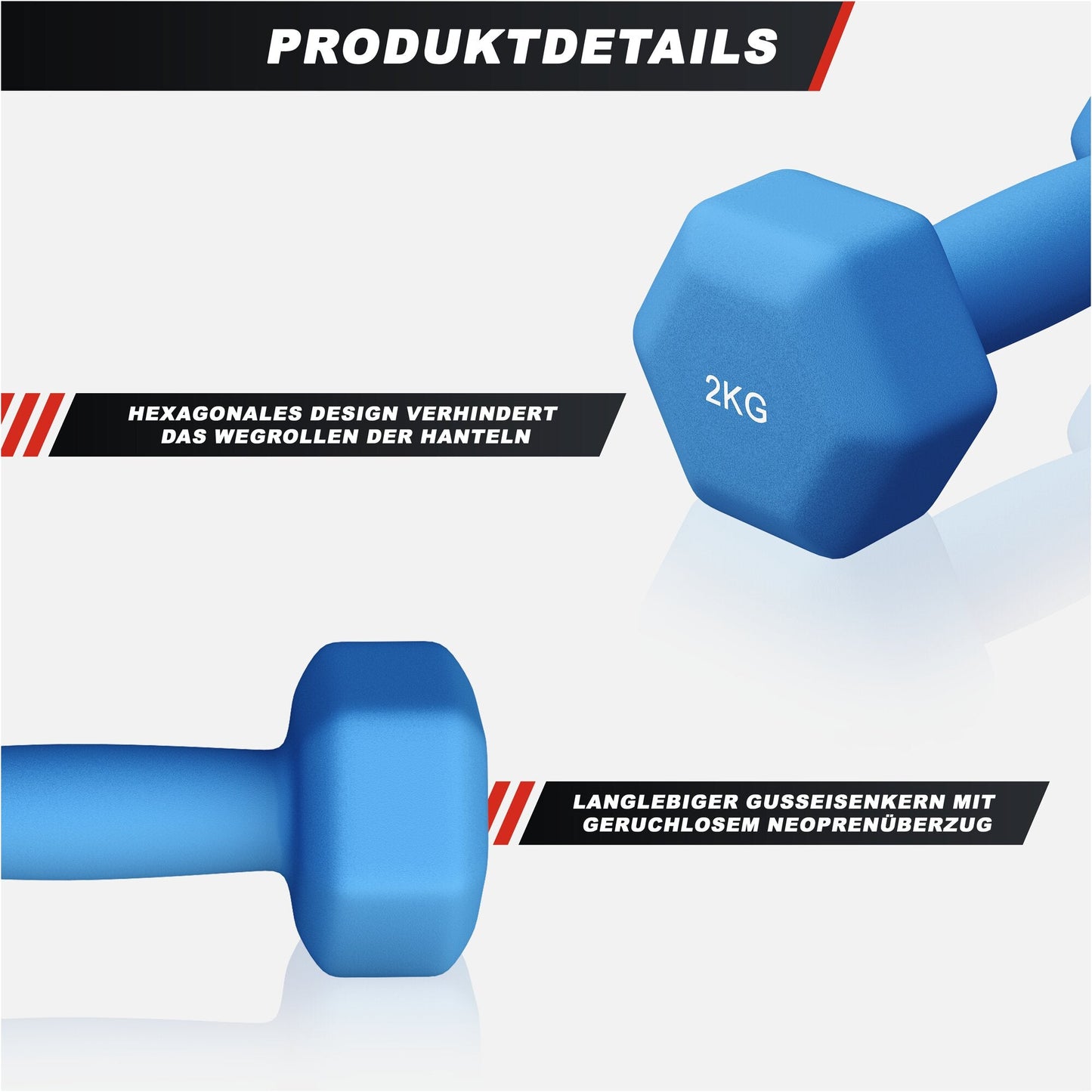 Halterele de gimnastică din neopren Hexagon 2 - 10 kg