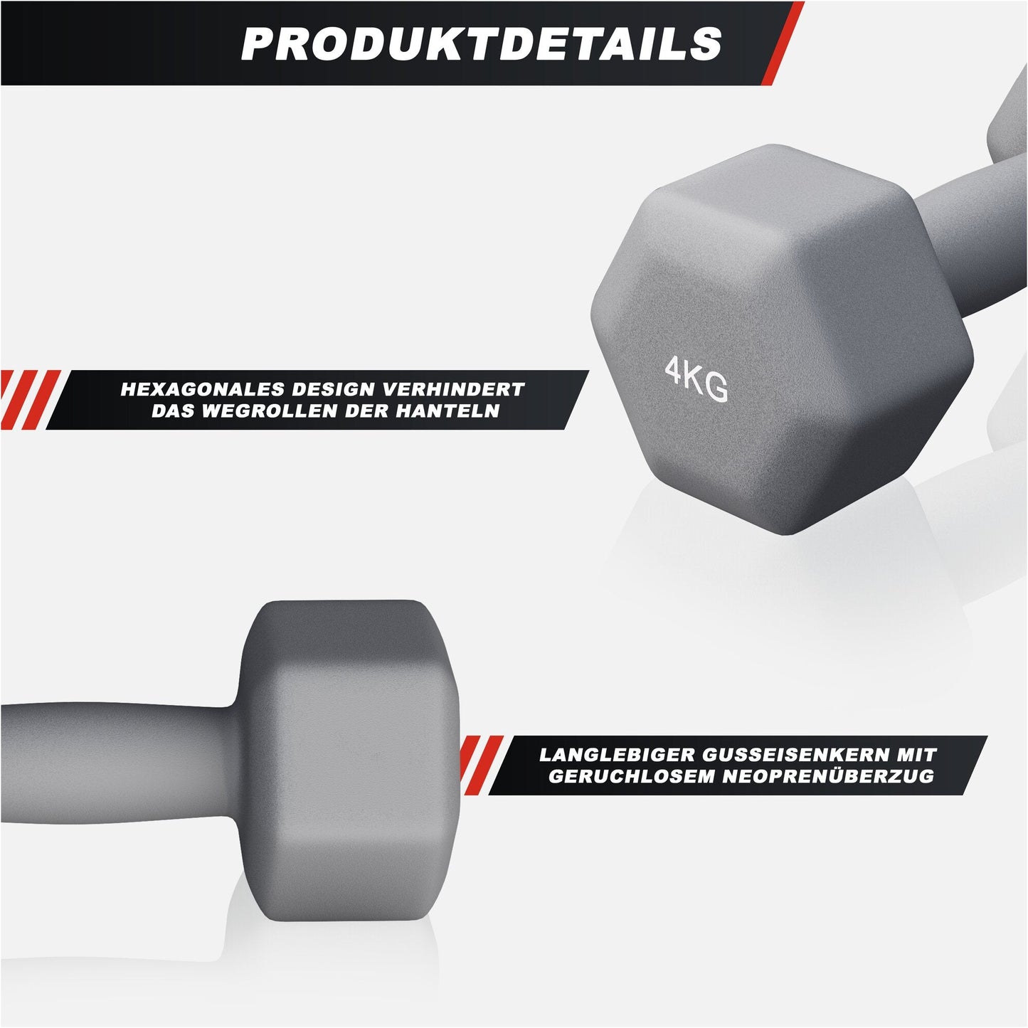 Halterele de gimnastică din neopren Hexagon 2 - 10 kg
