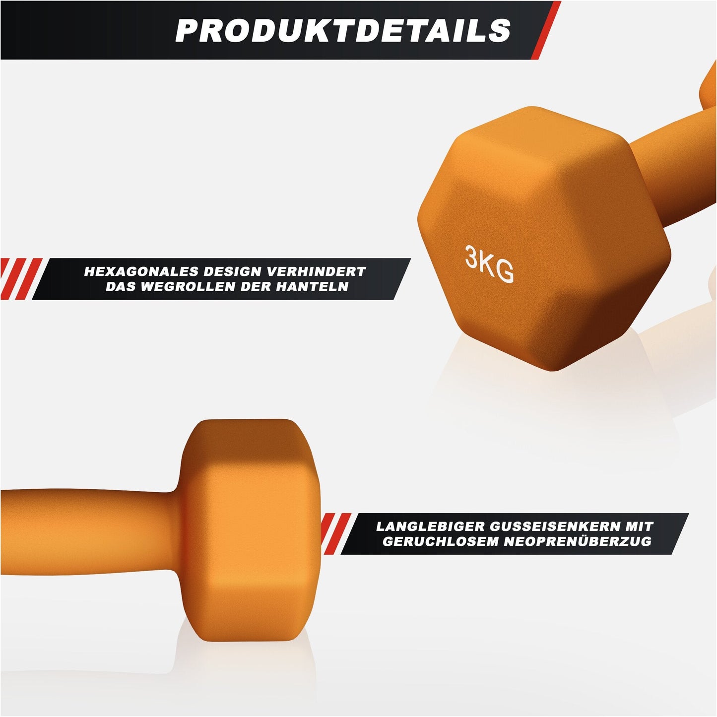Halterele de gimnastică din neopren Hexagon 2 - 10 kg