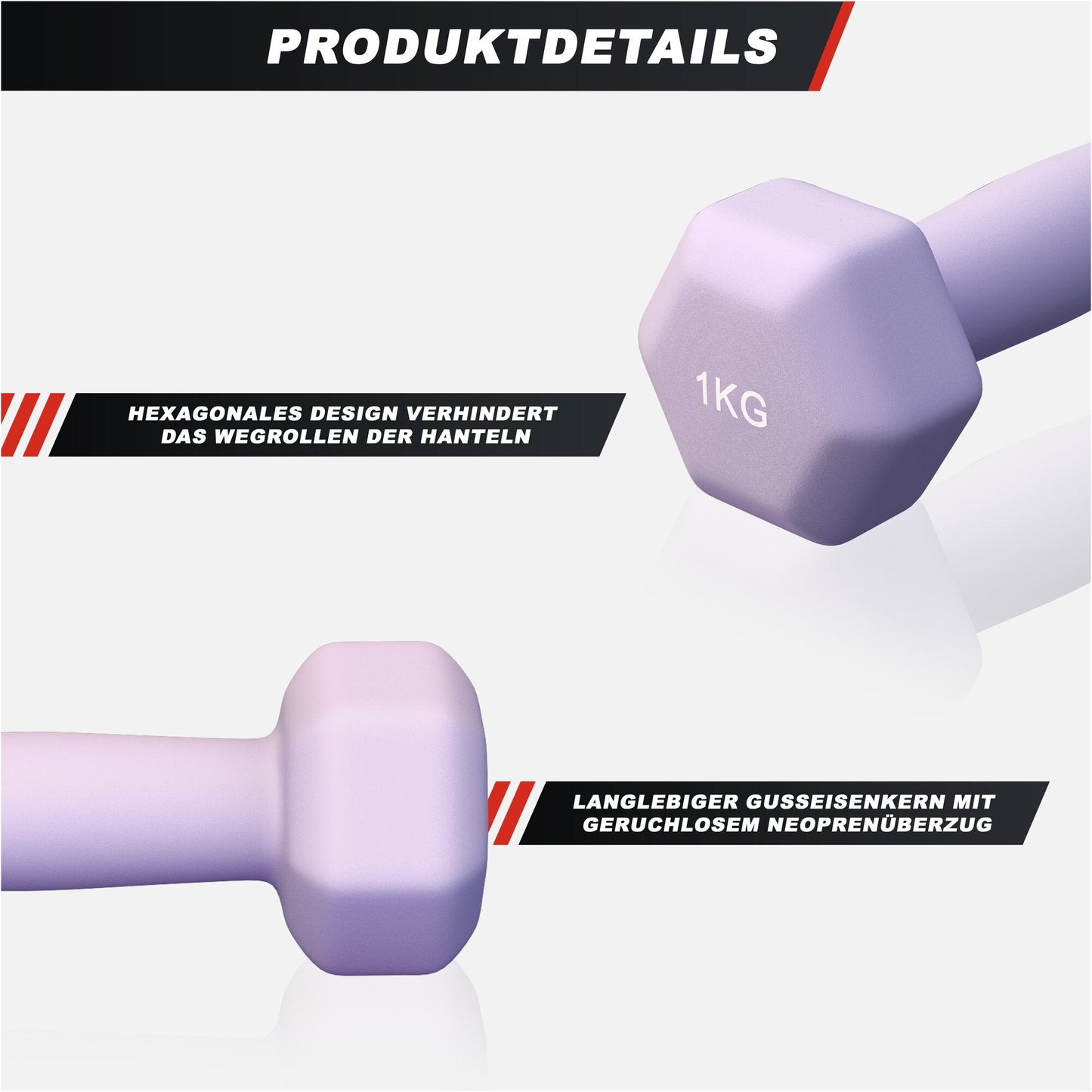 Halterele de gimnastică din neopren Hexagon 2 - 10 kg