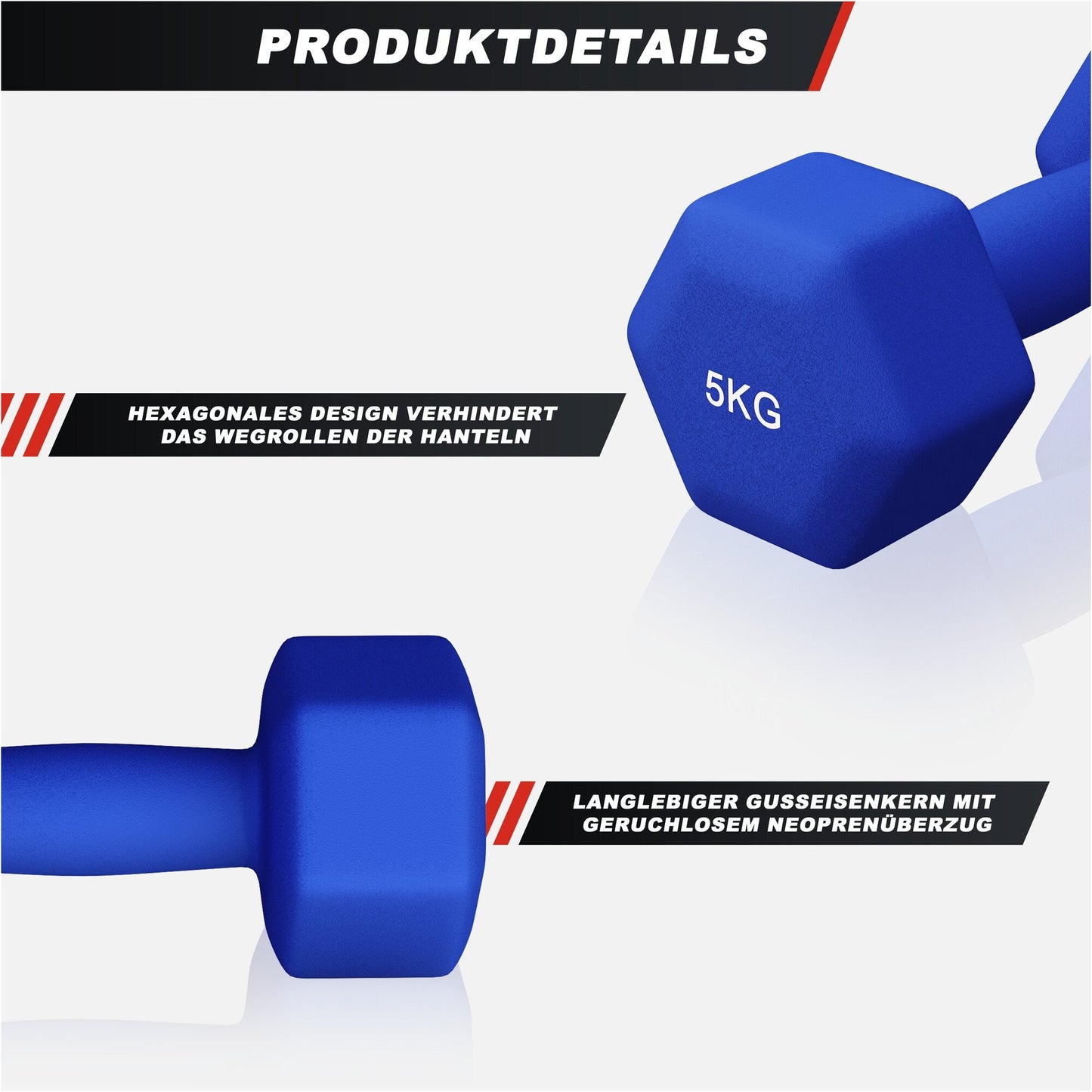 Halterele de gimnastică din neopren Hexagon 2 - 10 kg