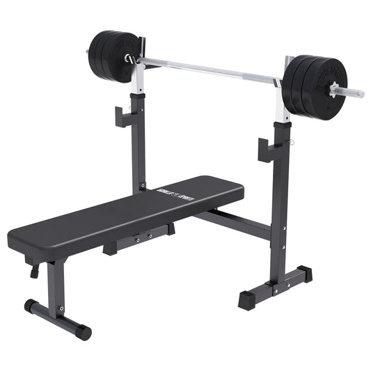 Banca de exercitii cu suport, lata, inclusiv set de gantere 40/70/100 kg