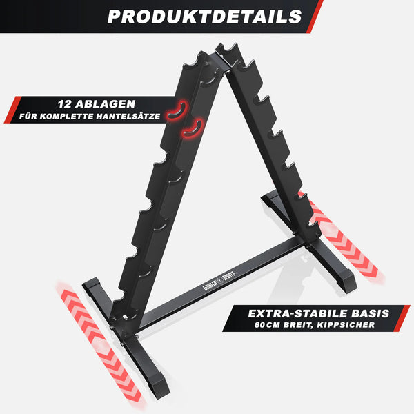 Suport Gantere, Negru, Gorilla Sports