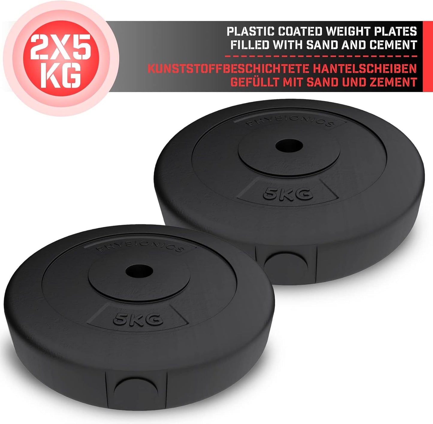 Set de discuri pentru haltere din plastic 5 - 30 kg 30 mm